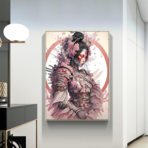 WZXGHE Japanische Samurai Poster, Frau Samurai Portrait Kunstdruck Poster,Modernes Wohnzimmer Schlafzimmer Wand Dekorative Bilder Unframed (C,50x70cm) von WZXGHE