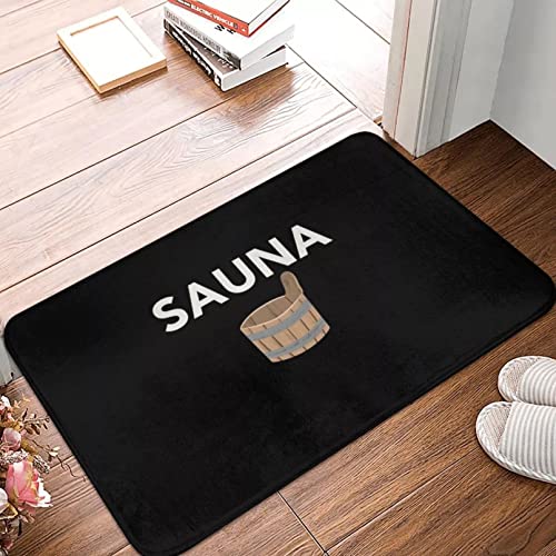 WZXKR Fußabtreter Sauna Saunagang Fußmatte Teppichmatte Teppich rutschfeste Bodendekoration Bad Bad Küche Balkon Fußmatten Innentürmatten Waschbare Fußmatten-40x60cm, Schwarz von WZXKR