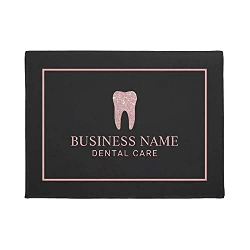 WZXKR Personalisierte Fußmatte PersonalityZahnarzt Rose Gold Tooth Zahnarztpraxis Fußmatte Heimtextilien Eingang rutschfeste Fußmatte Waschbarer Boden Eingangstürmatte Innentürmatte Heimtextilien von WZXKR