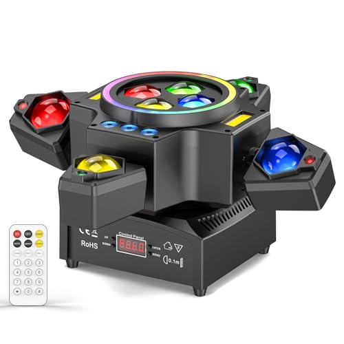 150W Moving Head Bühnenlicht Strahl, RGBW LED 4 Lampenarm Wash Spotlight mit Fernbedienung Gold Strobe Partylicht Scheinwerfer für Disco DJ Bar Geburtstagsfeier 150W Moving Head Bühnenlicht Strahl, RGBW LED 4 Lampenarm Wash Spotlight mit Fernbedienung Gold Strobe Partylicht Scheinwerfer für Disco DJ Bar Geburtstagsfeier von WZYBUTA