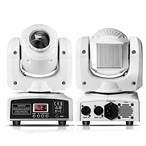 WZYBUTA 50W LED Moving Head Bühnenlichter dmx512 DJ Partylicht 8 Muster 8 Farben Discolicht 9/11 Kanäle for Musikbar Karaoke Heimparty Hochzeit Lichtdemonstration (Weiß) von WZYBUTA