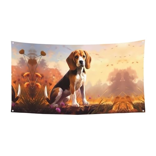 178 x 89 cm dekoratives Banner, Nerdy Beagle Holiday Banner hängende Flagge, Indoor Outdoor Weihnachten Party Geburtstag Party Banner 178 x 89 cm dekoratives Banner, Nerdy Beagle Holiday Banner hängende Flagge, Indoor Outdoor Weihnachten Party Geburtstag Party Banner von WZYCWB