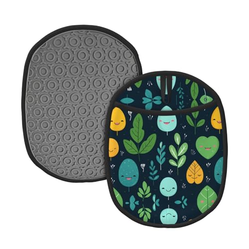 2 Stück gemusterte Silikon-Topfmatte mit Blattmuster (1/2er-Pack), hochtemperaturbeständig und rutschfest, geeignet zum Grillen, Backen usw. von WZYCWB
