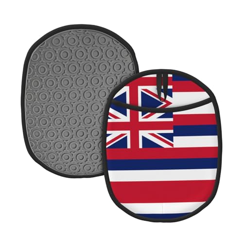 2 x gemusterte Silikon-Topfmatte mit Hawaii-Flagge, hochtemperaturbeständig und rutschfest, geeignet zum Grillen, Backen usw. von WZYCWB