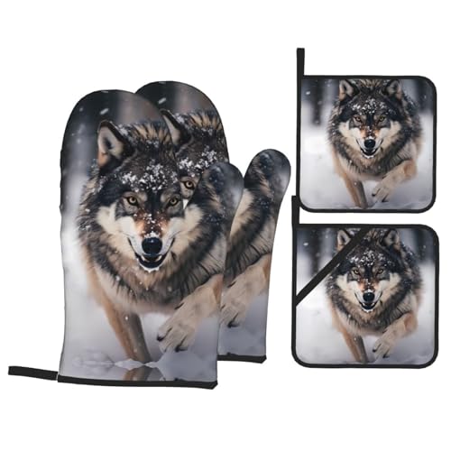 260.0 °C Hochtemperaturbeständige Backhandschuhe Topflappen Wölfe Handschuhe Topflappen 4-teiliges Set BBQ Party Kochen Ofen 260.0 °C Hochtemperaturbeständige Backhandschuhe Topflappen Wölfe Handschuhe Topflappen 4-teiliges Set BBQ Party Kochen Ofen von WZYCWB