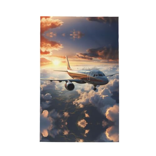 Airplanes are Soaring strapazierfähiges Geschirrtuch, wiederverwendbar, superweich, saugfähig, schnell trocknend, Waffelreinigungstuch, 66 x 40 cm von WZYCWB