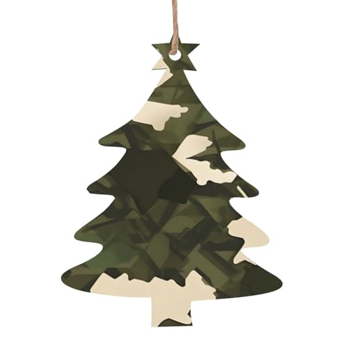 Armee Tarnung Weihnachtsbaumschmuck, 6 Holz Christbaumschmuck, Geeignet für Weihnachten Wand, Tür und Fenster Weihnachtsbäume von WZYCWB