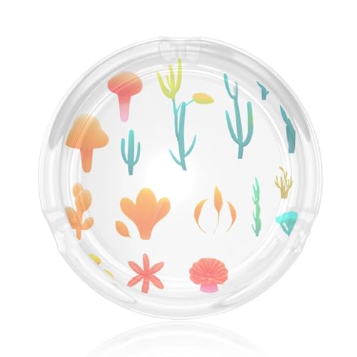 Aschenbecher aus Glas mit neonfarbenem Korallenmuster – geeignet für Zuhause und Büro, verleiht eleganten Stil Aschenbecher aus Glas mit neonfarbenem Korallenmuster – geeignet für Zuhause und Büro, verleiht eleganten Stil von WZYCWB