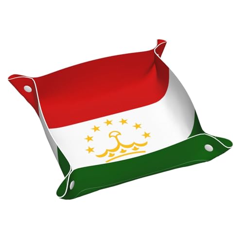 Aufbewahrungsbox mit Flagge von Tadschikistan, klein, bedrucktes Leder, multifunktional, personalisierbar von WZYCWB