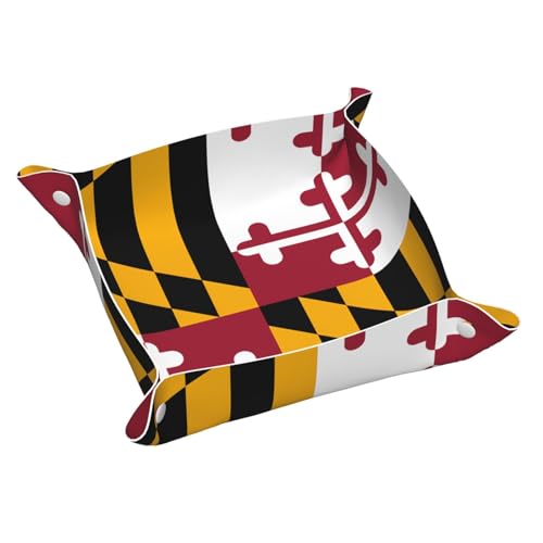 Aufbewahrungsbox mit Maryland-Staatsflagge, mittelgroß, bedrucktes Leder, multifunktional, personalisierbar von WZYCWB