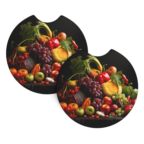 Auto-Getränkehalter-Untersetzer für Gemüse und Obst, 6,9 cm, sehr vielseitig, geeignet für weibliche Autobesitzer, 2 Stück von WZYCWB