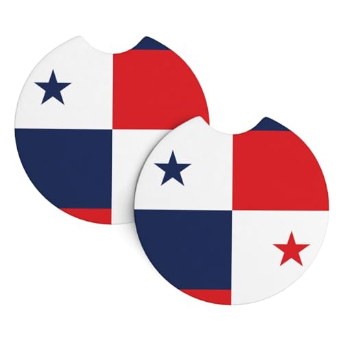 Auto-Getränkehalter-Untersetzer mit Flagge von Panama, 6,9 cm, sehr vielseitig, geeignet für weibliche Autobesitzer, 2 Stück Auto-Getränkehalter-Untersetzer mit Flagge von Panama, 6,9 cm, sehr vielseitig, geeignet für weibliche Autobesitzer, 2 Stück von WZYCWB