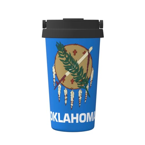 Bedruckte Isolierflasche mit Oklahoma-Flagge, tragbare Kaffeetasse, Büro-Fitness-Wasserbecher von WZYCWB
