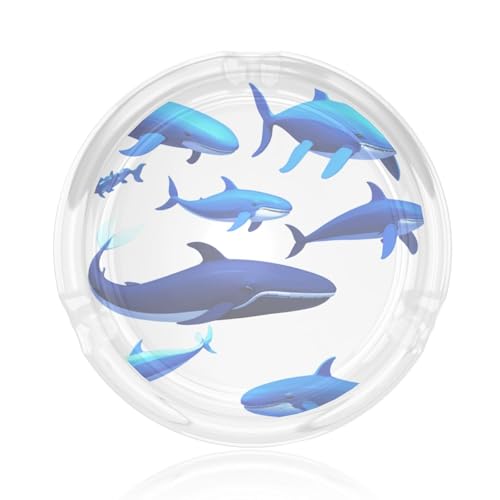 Bedruckter Aschenbecher aus Glas mit Cyber-Wal – geeignet für Zuhause und Büro, verleiht eleganten Stil Bedruckter Aschenbecher aus Glas mit Cyber-Wal – geeignet für Zuhause und Büro, verleiht eleganten Stil von WZYCWB