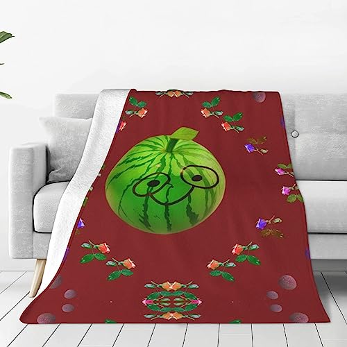Big Eye Ultraweiche Micro-Fleece-Decke, Wassermelone, 152,4 x 127 cm, geeignet für Bett, Sofa, Camping, kaltes Kino oder Reisen von WZYCWB