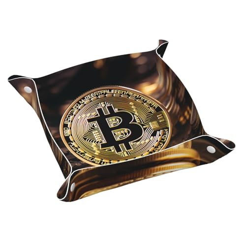 Bitcoin Kleine bedruckte Schreibtisch-Aufbewahrungsbox aus Leder – multifunktionales personalisiertes Ablageschale Bitcoin Kleine bedruckte Schreibtisch-Aufbewahrungsbox aus Leder – multifunktionales personalisiertes Ablageschale von WZYCWB