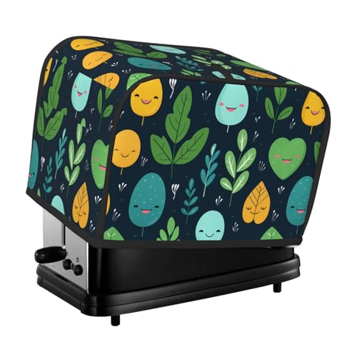 Blattmuster Toaster-Abdeckung, geeignet für breite Schlitze, mit seitlicher Aufbewahrungstasche, leicht zu reinigen, staubdicht, geeignet für die Küche. von WZYCWB