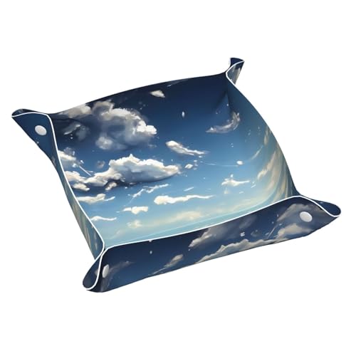 Blauer Himmel und weiße Wolken, mittelgroß, bedrucktes Leder, Schreibtisch-Aufbewahrungsbox, multifunktional, personalisierbar Blauer Himmel und weiße Wolken, mittelgroß, bedrucktes Leder, Schreibtisch-Aufbewahrungsbox, multifunktional, personalisierbar von WZYCWB