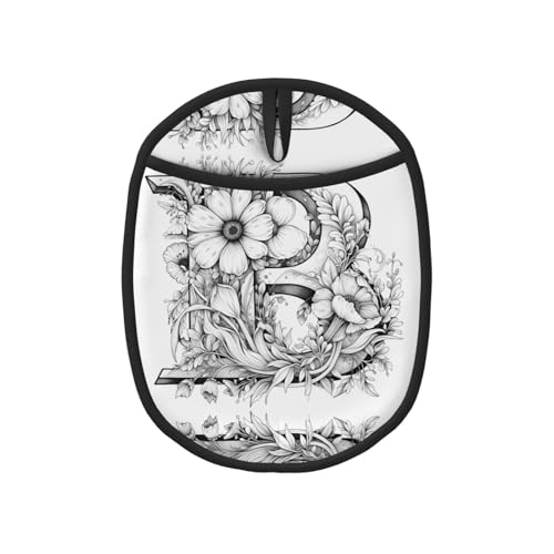Buchstabe B aus Blumen, 1 Stück gemusterte Silikon-Topfmatte (1/2er-Pack), hochtemperaturbeständig und rutschfest, geeignet zum Grillen, Backen usw. von WZYCWB
