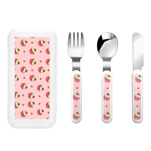 Cherry Cake Kindergeschirr 3-teiliges Set, Mehrweg Messer, Gabel und Löffel Besteck Set, Tragbares Kindergeschirr Lebensmittelschutz Geschirr Cherry Cake Kindergeschirr 3-teiliges Set, Mehrweg Messer, Gabel und Löffel Besteck Set, Tragbares Kindergeschirr Lebensmittelschutz Geschirr von WZYCWB