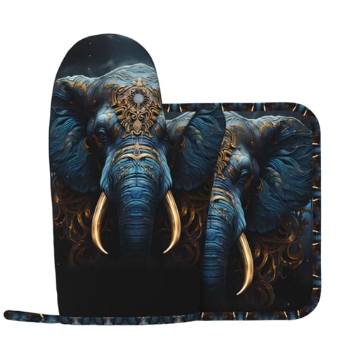 Eerie Elephant Küchenhandschuhe und Wärmedämmungspad-Set, geeignet für Grillabdeckungen und Speiseteller, perfekt für Grillabende und Bankette. Eerie Elephant Küchenhandschuhe und Wärmedämmungspad-Set, geeignet für Grillabdeckungen und Speiseteller, perfekt für Grillabende und Bankette. von WZYCWB