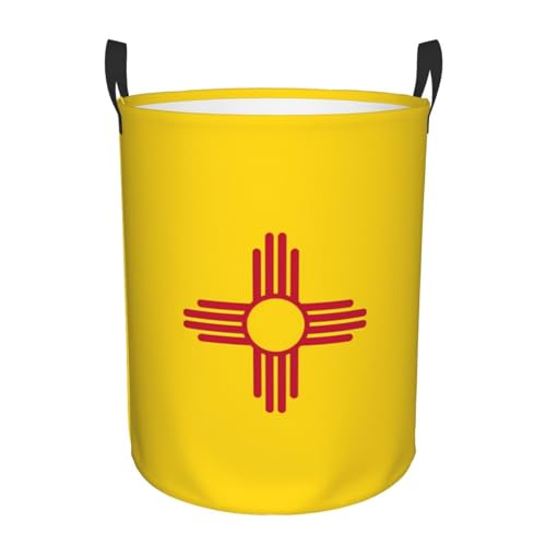 Flag of New Mexico Round Single Layer Laundry Basket, Portable Storage Laundry Basket, Bedroom Clothes Storage Basket with Handle Flag of New Mexico Round Single Layer Laundry Basket, Portable Storage Laundry Basket, Bedroom Clothes Storage Basket with Handle von WZYCWB
