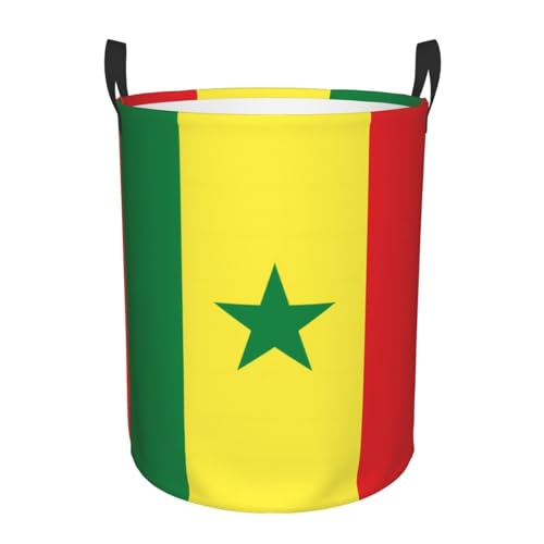 Flag of Senegal Round Single Layer Laundry Basket, Portable Storage Laundry Basket, Bedroom Clothes Storage Basket with Handle Flag of Senegal Round Single Layer Laundry Basket, Portable Storage Laundry Basket, Bedroom Clothes Storage Basket with Handle von WZYCWB