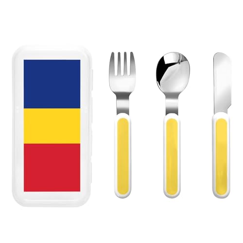 Flagge Rumäniens Kindergeschirr 3-teiliges Set Wiederverwendbares Messer, Gabel und Löffel Besteck Set Tragbares Kindergeschirr Lebensmittelschutz Geschirr Flagge Rumäniens Kindergeschirr 3-teiliges Set Wiederverwendbares Messer, Gabel und Löffel Besteck Set Tragbares Kindergeschirr Lebensmittelschutz Geschirr von WZYCWB