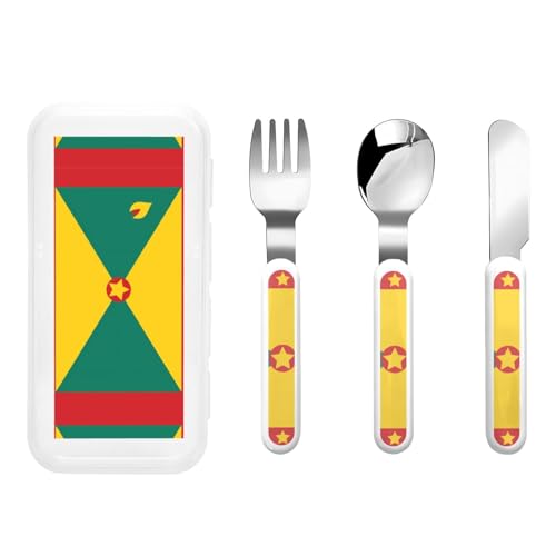 Flagge von Grenada Kindergeschirr 3-teiliges Set, wiederverwendbares Messer, Gabel und Löffel Besteckset, tragbares Kindergeschirr zum Schutz von Lebensmitteln Flagge von Grenada Kindergeschirr 3-teiliges Set, wiederverwendbares Messer, Gabel und Löffel Besteckset, tragbares Kindergeschirr zum Schutz von Lebensmitteln von WZYCWB
