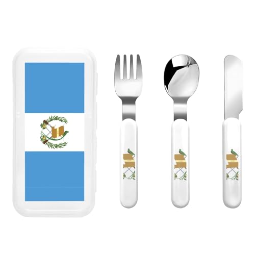 Flagge von Guatemala Kindergeschirr 3-teiliges Set, wiederverwendbares Messer, Gabel und Löffel Besteckset, tragbares Kindergeschirr zum Schutz von Lebensmitteln Flagge von Guatemala Kindergeschirr 3-teiliges Set, wiederverwendbares Messer, Gabel und Löffel Besteckset, tragbares Kindergeschirr zum Schutz von Lebensmitteln von WZYCWB