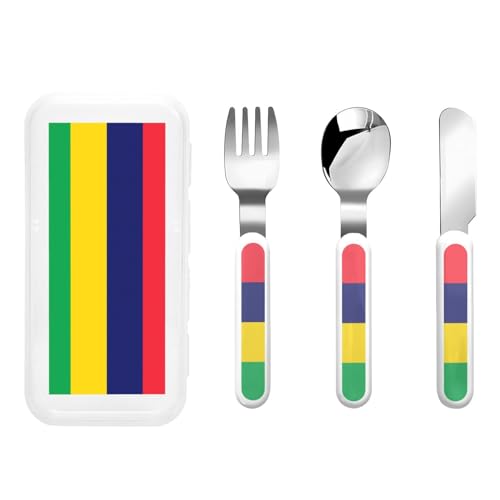 Flagge von Mauritius Kindergeschirr 3-teiliges Set, wiederverwendbares Messer, Gabel und Löffel Besteckset, tragbares Kindergeschirr zum Schutz von Lebensmitteln Flagge von Mauritius Kindergeschirr 3-teiliges Set, wiederverwendbares Messer, Gabel und Löffel Besteckset, tragbares Kindergeschirr zum Schutz von Lebensmitteln von WZYCWB