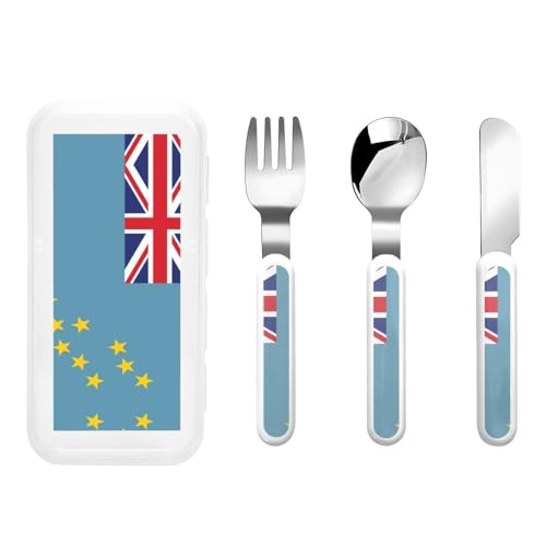 Flagge von Tuvalu Kindergeschirr 3-teiliges Set, wiederverwendbares Messer, Gabel und Löffel Besteckset, tragbares Kindergeschirr zum Schutz von Lebensmitteln Flagge von Tuvalu Kindergeschirr 3-teiliges Set, wiederverwendbares Messer, Gabel und Löffel Besteckset, tragbares Kindergeschirr zum Schutz von Lebensmitteln von WZYCWB
