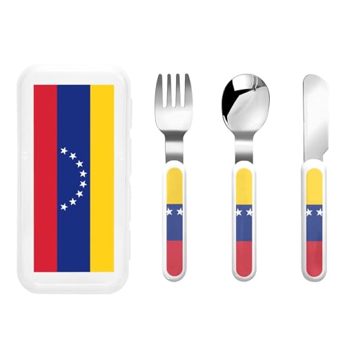 Flagge von Venezuela Kindergeschirr 3-teiliges Set, wiederverwendbares Messer, Gabel und Löffel Besteckset, tragbares Kindergeschirr zum Schutz von Lebensmitteln Flagge von Venezuela Kindergeschirr 3-teiliges Set, wiederverwendbares Messer, Gabel und Löffel Besteckset, tragbares Kindergeschirr zum Schutz von Lebensmitteln von WZYCWB