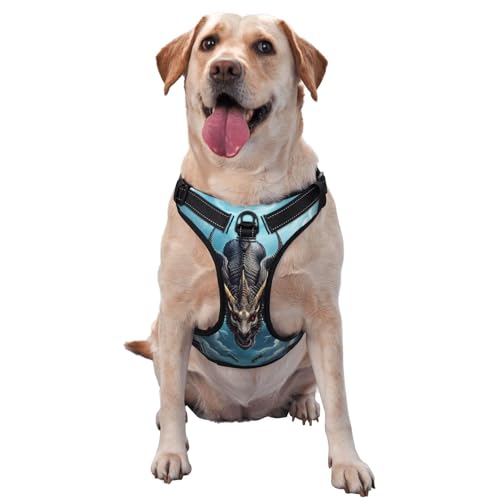 Flying Dragon Haustier-Traktionsweste, bedruckt, Größe M, ideal für Spaziergänge mit dem Hund, Wandern, tägliche Reisen von WZYCWB