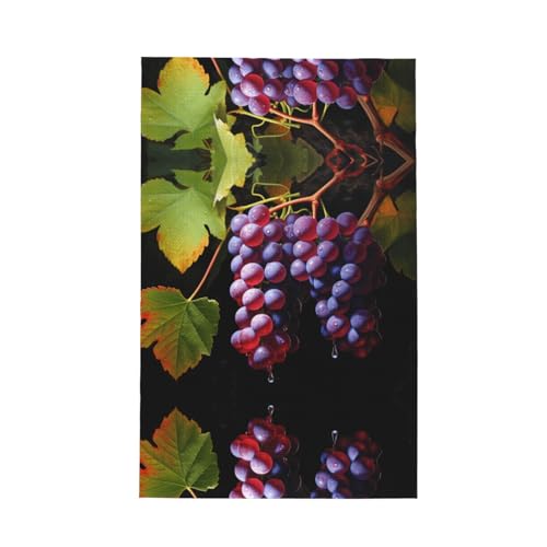 Fresh Grapes strapazierfähiges Geschirrtuch, wiederverwendbar, superweich, saugfähig, schnell trocknend, Waffelreinigungstuch, 66 x 40 cm von WZYCWB