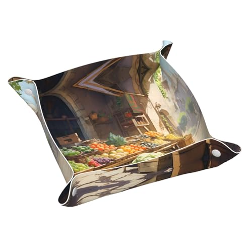 Fruit Stall Aufbewahrungsbox aus bedrucktem Leder, mittelgroß, multifunktional, personalisierbar von WZYCWB