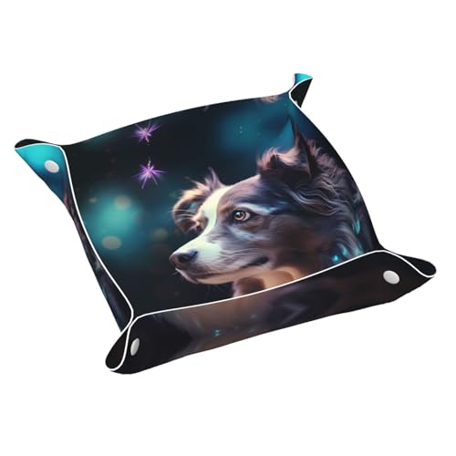 Funny Pet Dogs Kleine bedruckte Leder-Aufbewahrungsbox für den Schreibtisch, multifunktional, personalisierbar von WZYCWB