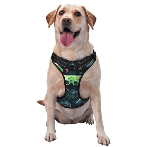 Gamepad Circuit Version Medium bedruckte Haustier-Traktionsweste, ideal für Spaziergänge mit dem Hund, Wandern, tägliche Reisen von WZYCWB