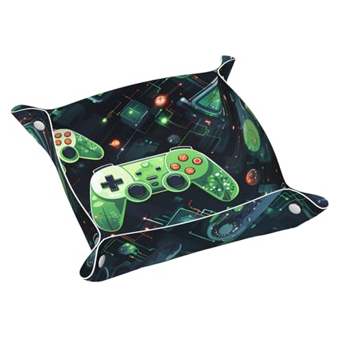 Gamepad Circuit Version Medium bedruckte Leder-Schreibtisch-Aufbewahrungsbox – multifunktionales personalisiertes Ablagetablett Gamepad Circuit Version Medium bedruckte Leder-Schreibtisch-Aufbewahrungsbox – multifunktionales personalisiertes Ablagetablett von WZYCWB