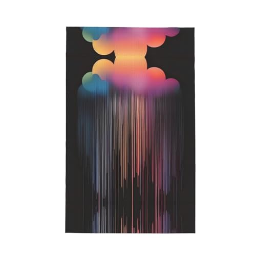 Geschirrtuch mit buntem Regenbogen, langlebig, wiederverwendbar, superweich, saugfähig, schnell trocknend, Waffelreinigungstuch, 66 x 40 cm von WZYCWB
