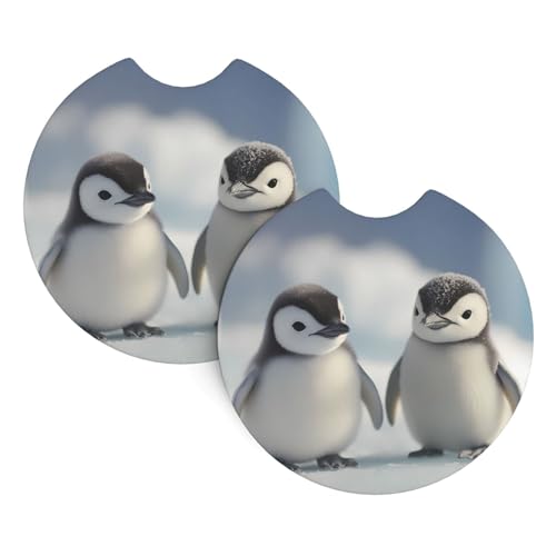 Getränkehalter-Untersetzer mit niedlichem Pinguin, 6,9 cm, sehr vielseitig, geeignet für weibliche Autobesitzer, 2 Stück Getränkehalter-Untersetzer mit niedlichem Pinguin, 6,9 cm, sehr vielseitig, geeignet für weibliche Autobesitzer, 2 Stück von WZYCWB