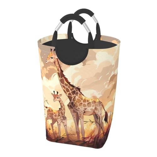 Giraffe Mutter und Kind Faltbare Quadratische Aufbewahrungstasche 50L Schmutzige Kleidung Wäschekorb Geeignet für Waschküche, Schlafsaal, Schlafzimmer Giraffe Mutter und Kind Faltbare Quadratische Aufbewahrungstasche 50L Schmutzige Kleidung Wäschekorb Geeignet für Waschküche, Schlafsaal, Schlafzimmer von WZYCWB
