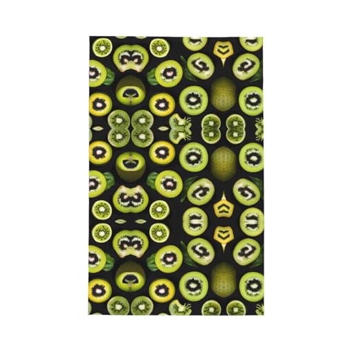 Green Kiwi strapazierfähiges Geschirrtuch, wiederverwendbar, superweich, saugfähig, schnell trocknend, Waffelreinigungstuch, 66 x 40 cm von WZYCWB
