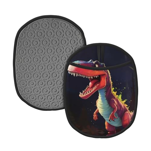 Große Dinosaurier-Motiv-Topfmatte aus Silikon (1/2er-Pack), hochtemperaturbeständig und rutschfest, geeignet zum Grillen, Backen usw. von WZYCWB