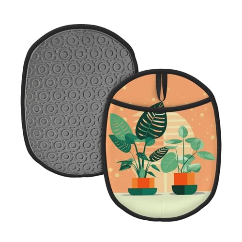Grüne Schildkrötenform, gemusterte Silikon-Topfmatte (1/2er-Pack), hochtemperaturbeständig und rutschfest, geeignet zum Grillen, Backen usw. von WZYCWB