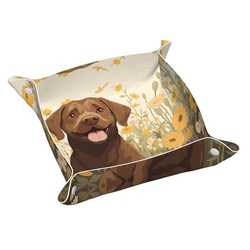 Happy Dog Schreibtisch-Aufbewahrungsbox aus Leder, mittelgroß, multifunktional, personalisierbar von WZYCWB