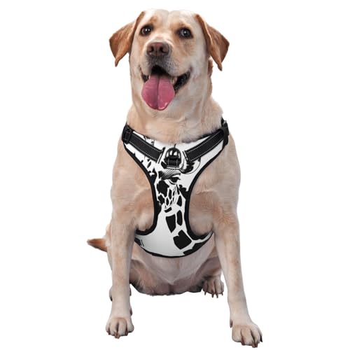 Haustier-Traktionsweste mit Giraffenmuster, Größe M, ideal für Spaziergänge mit dem Hund, Wandern, tägliche Reisen, Schwarz und Weiß von WZYCWB