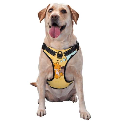 Haustier-Traktionsweste mit Sonnenblumenkern-Eichhörnchen, Größe XL, bedruckt, ideal für Spaziergänge mit dem Hund, Wandern, tägliche Reisen von WZYCWB