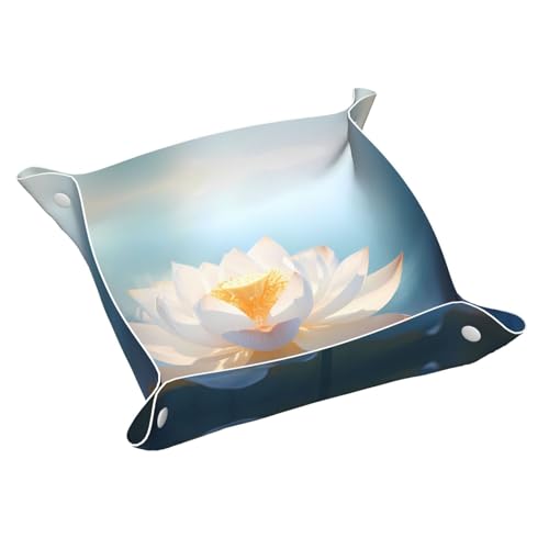 Holy Lotus Schreibtisch-Aufbewahrungsbox aus Leder, mittelgroß, multifunktional, personalisierbar von WZYCWB