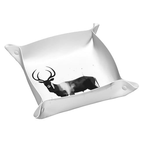 Ink Antilope Kleine bedruckte Leder-Aufbewahrungsbox für den Schreibtisch, multifunktional, personalisierbar von WZYCWB